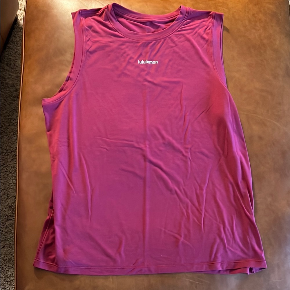 Lululemon jersey training muscle tank top, 12, magenta smoke
